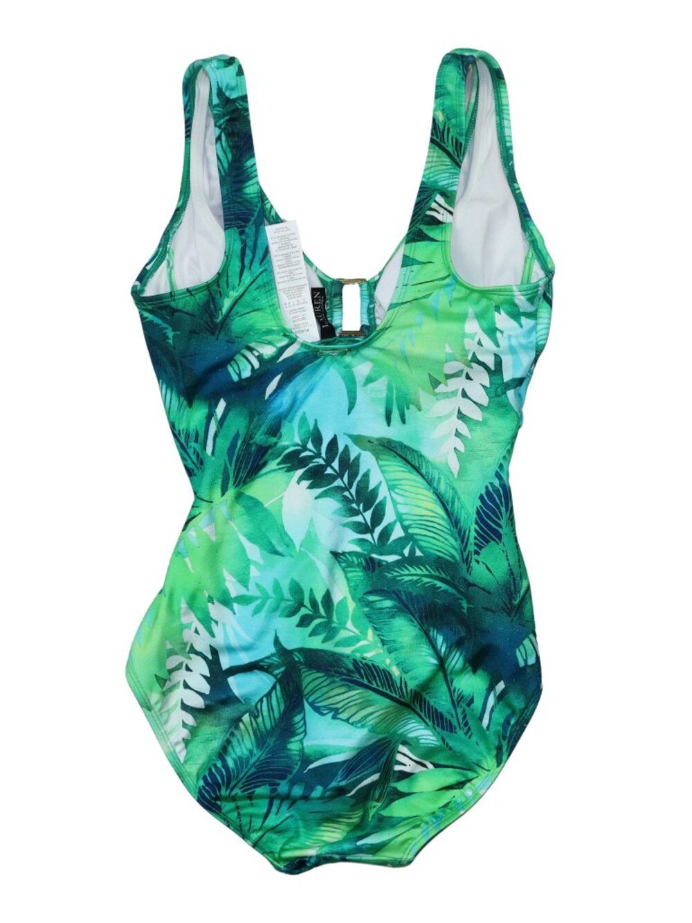 Ralph Lauren Ring Detail Tropical Floral Underwire One Piece Bathing Suit NWT - Picture 2 of 3